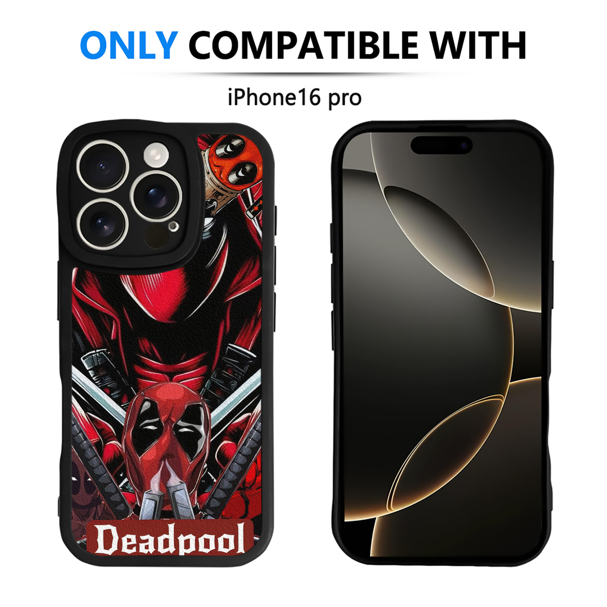 （画像用） Deadpool デッドプール 【iPhone 16シリーズ対応】シリコンスマホケース（レザー調） 材質：シリコン